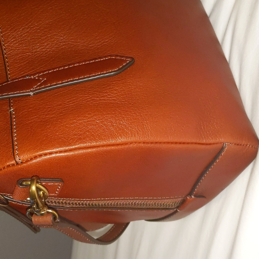 Fossil Sydney satchel crossbody bag tote brown - Picture 8 of 9